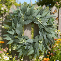 Artificial Eucalyptus Wreath for Front Door, All Season Greenery Wreath for Home Decor, Farmhouse Wall Window Decor