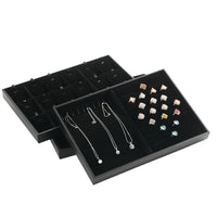 Black Velvet Jewelry Display Tray for Rings Necklaces Bracelets Earrings
