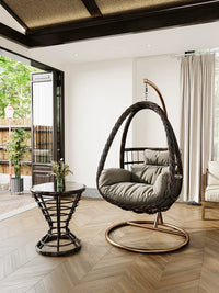 Rattan Wicker Hanging Basket Chair Swing for Indoor Outdoor Patio Balcony