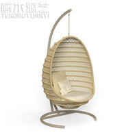 Outdoor Patio Wicker Hanging Egg Chair Double Swing for Garden Balcony