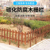 Outdoor Garden Wooden Fence Panel for Yard and Planter Edging, Carbonized Wood
