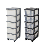 Narrow Plastic Storage Drawer Cabinet for Kids' Clothes and Toys