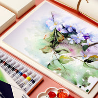 Yuanhao Professional 8K/300g Wood Pulp Watercolor Paper for Art Painting, Thickened Rough/Fine Grain