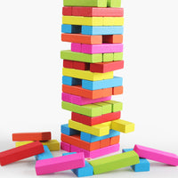 Qiaozhimu 48-Piece Wooden Stacking Blocks Dominoes Toy