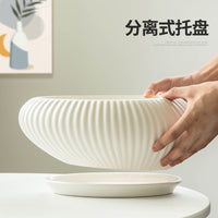 Ceramic Rectangular/Round Bonsai Pot Saucer Drip Tray in White/Black