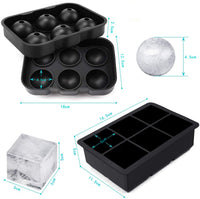 Food-Grade Silicone Ice Cube Tray Set - Honeycomb, Square, and Round Molds