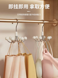 Rotating Wooden Hanger with Multi-Claw Hooks for Camisoles, Underwear, Hats, and Bags