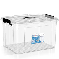 Thickened Plastic Storage Box with Lid and Handle, Transparent Household Organizer for Tools and Sundries