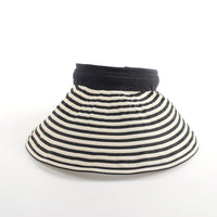 Korean Style Casual Striped Visor Hat for Women, Foldable Sun Protection Travel Cap