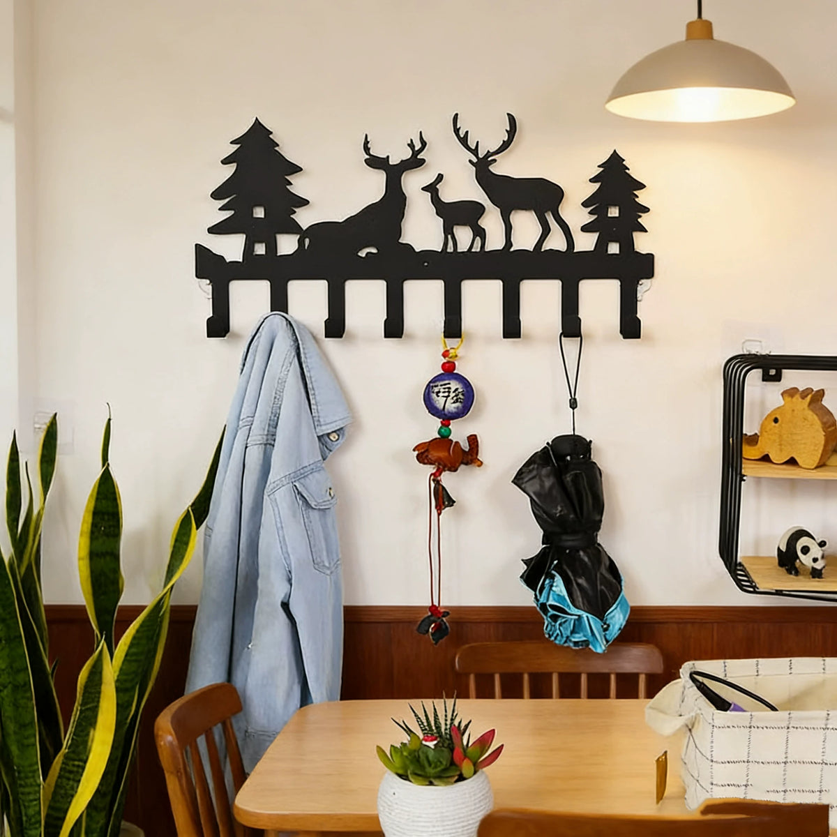 Decorative Wall-Mounted Coat Hooks with Strong Bearing Capacity, No-Drill Installation