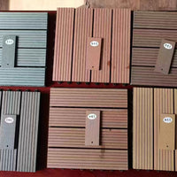 Outdoor PE Wood Plastic Composite Decking Tiles for Garden Patio Balcony, 300x300mm Interlocking WPC Boards