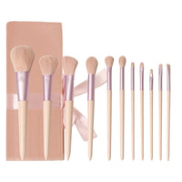 11-Piece Makeup Brush Set with Soft Bristles and Optional Travel Bag