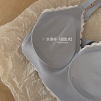 MUZITATA Korean Style Lace Bralette with Soft Support and Jelly Bra Comfort