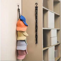 Wall-Mounted Hat Organizer Rack for Entryway and Wardrobe, No-Drill Adhesive Cap Holder