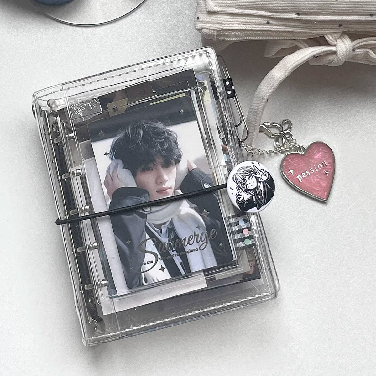 Transparent M5 3-Fold Loose-Leaf Planner with Card Storage