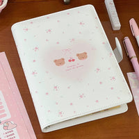 Cherry Bear A5 3-inch Photocard Binder with 4-Pocket Pages, PU Leather Cover for Kpop Photocards