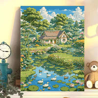 DIY Acrylic Paint by Numbers Kit for Adults & Beginners, Floral Landscape Design, Stress Relief Home Decor
