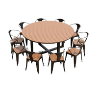 Outdoor Round Dining Table, Nordic Creative Balcony Leisure Table, Waterproof Sunscreen Metal Table for Patio Garden
