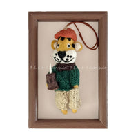 Handmade Felt Coffee Tiger Keychain Bag Charm Car Hanging Ornament