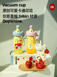 Bocyo Tritan Water Bottle with Straw for Girls, Portable High-Value Design for Summer Hydration