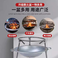 Portable Outdoor Tripod Grill and Fire Pit for Picnics and Camping, Charcoal Brazier with Handle