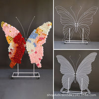 Wedding Arch Butterfly Iron Frame with Wheels for Event Decor