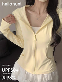 Women's Hooded UV Protection Sun Protection Jacket Slim Fit Ice Silk Cardigan