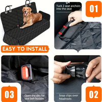 Waterproof Pet Car Seat Cover for Dogs, Rear Bench Protector Mat