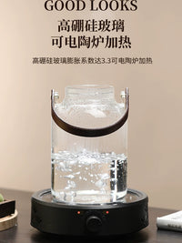 Cold Water Pitcher with Faucet, High Temperature Resistant Glass Beverage Dispenser for Home, Large Capacity Juice Drink Container for Fruit Lemon Tea