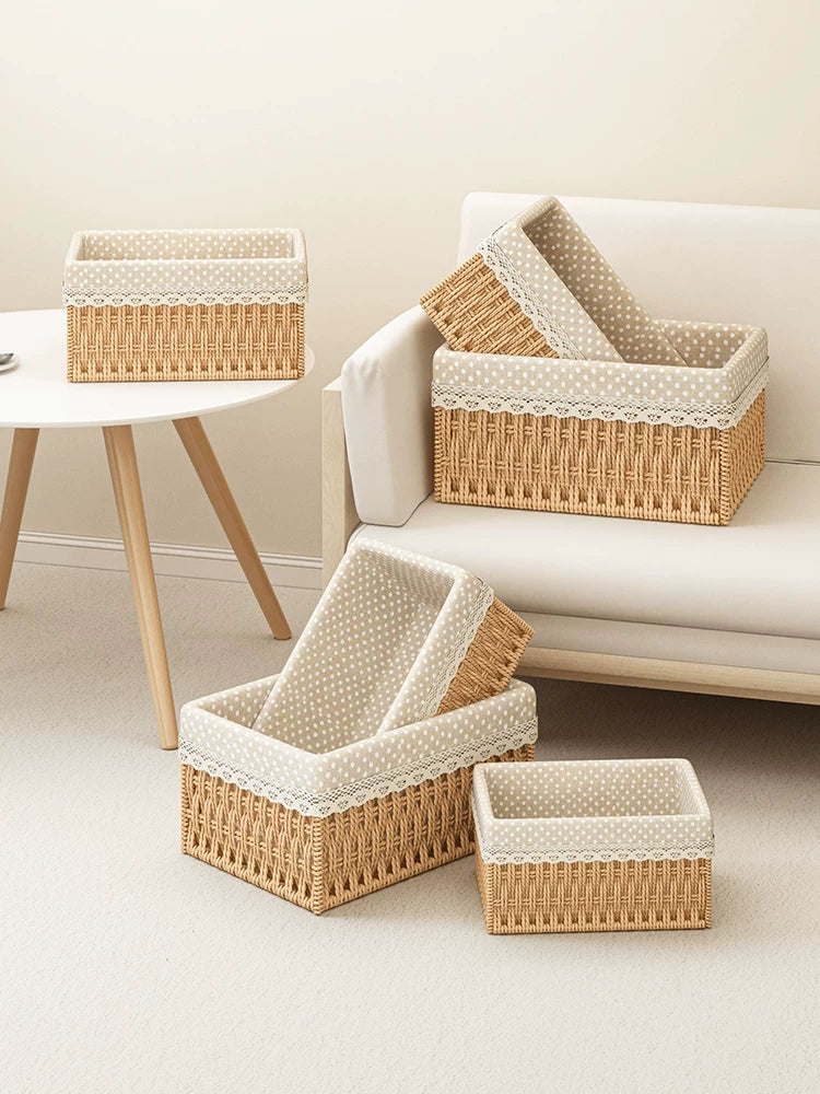 Decorative Desktop Storage Basket for Keys, Remote Controls, Cosmetics, and Snacks