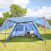 Lvzihyou Blue Sky Ship Silver-Coated Oxford Cloth Tent for Outdoor Camping, Rainproof, Sunscreen, UV Protection