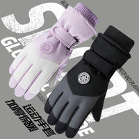 Winter Warm Waterproof Ski Gloves for Men and Women, Thickened Fleece Lined, Non-Slip Touchscreen Outdoor Cycling Gloves