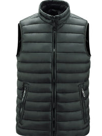Men's Lightweight Quilted Vest with Zipper Pockets for Autumn/Winter
