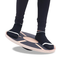 Non-Slip Round Wooden Balance Board for Ankle Rehabilitation, Leg Shaping, and Waist Slimming Fitness Training