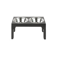 Adjustable Height Elevated Pet Feeder with Stainless Steel or Slow Feeder Bowls for Cats and Dogs