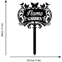 1pc Metal Hollow Garden Decorative Sign Stake, Stylish Gardening Ornament for Outdoor Yard Decor