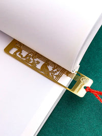 4-Piece Set Chinese Style Metal Bookmarks with Plum, Orchid, Bamboo, Chrysanthemum Designs