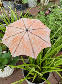 Morning Garden Wrought Iron Flower Stake Vintage Umbrella Decorative Iron Ground Insert Garden Ornament Pot Decoration Detachable