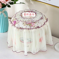 Pastoral Style Rice Cooker Dust Cover with Lace Trim - Universal Rectangular/Round Appliance Protector