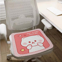Cartoon Breathable Ice Silk Cooling Seat Cushion for Office and Home Chairs