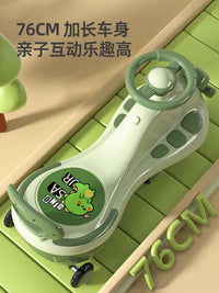 Kids' Ride-On Swing Car with Silent Flashing Wheels and Music, Ages 1-6, Anti-Rollover Design