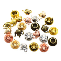 Vintage Alloy Teapot Coffee Cup Charms for DIY Jewelry Making