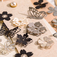 Vintage Hollow-Out Butterfly Flower Journaling Material Pack for DIY Scrapbooking Decoration