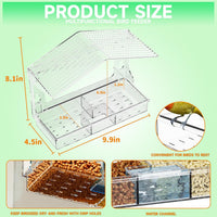 Transparent Acrylic Window Bird Feeder with Suction Cups - Wall-Mounted Bird Cage for Parrots and Small Birds