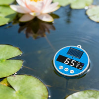 Solar Powered Floating Pool Thermometer with LED Light for Outdoor Swimming Pools