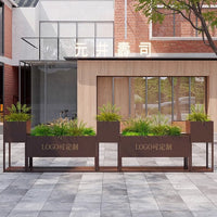 Outdoor Garden Iron Art Flower Box Combination Rectangular Planter Hotel Municipal Partition Fence Flower Trough