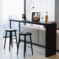 Solid Wood Bar Table and Chair Set, Minimalist Home Office Dining Table, Small Apartment Living Room Wall-Mounted High Table