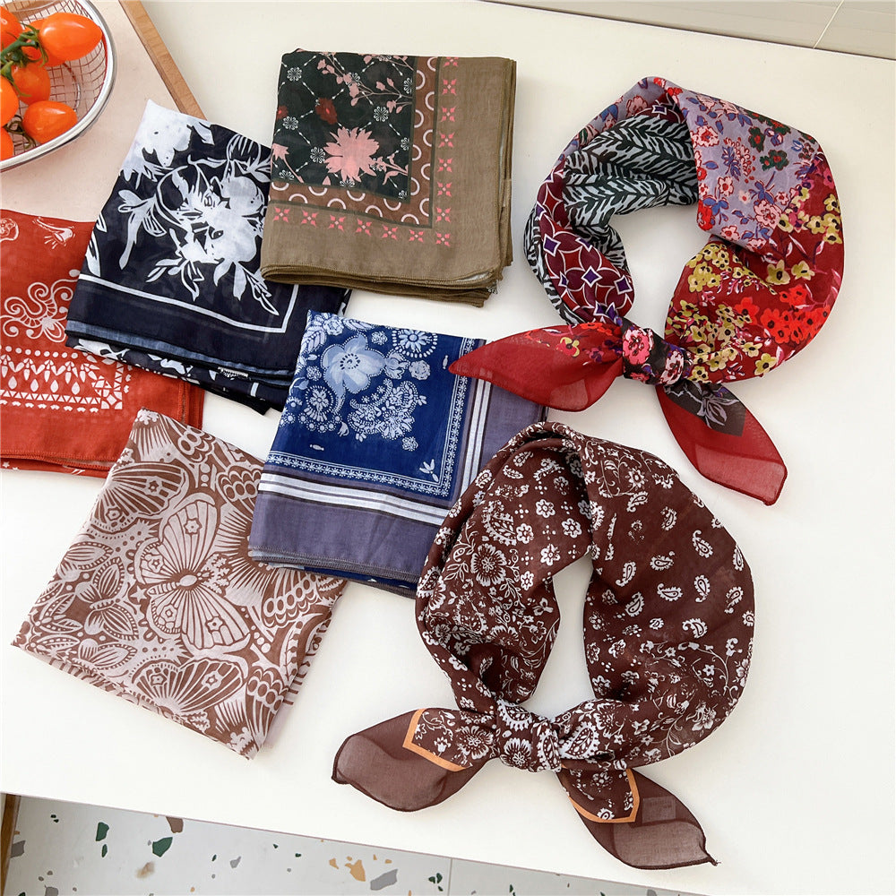 70cm Square Silk Scarf for Women - Fashionable All-match Necktie for Spring, Autumn, and Winter