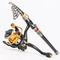 Telescopic Carbon Fiber Lure Fishing Rod Portable Travel Spinning Rod Sea Fishing Pole