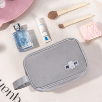 Portable Mesh Travel Cosmetic Bag, Large Capacity Waterproof Storage Pouch for Beach and Daily Use